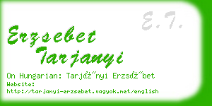 erzsebet tarjanyi business card
